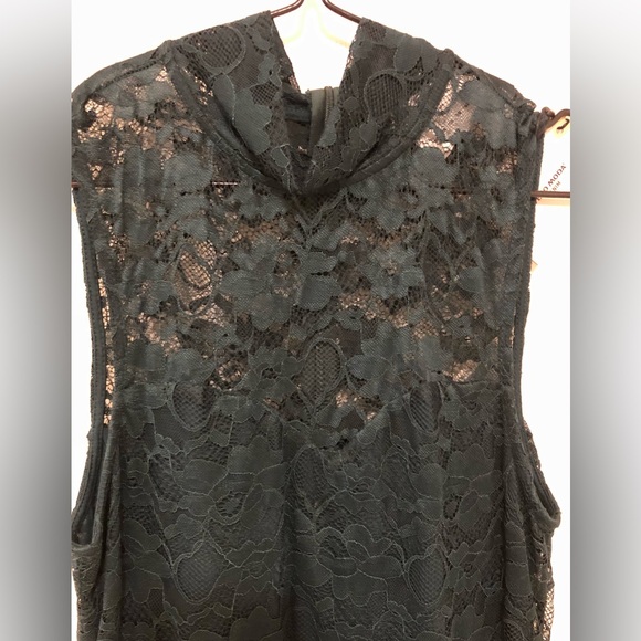 Lace Emerald Green Sleeveless Turtleneck Cocktail Party Dress (New) - Picture 8 of 8